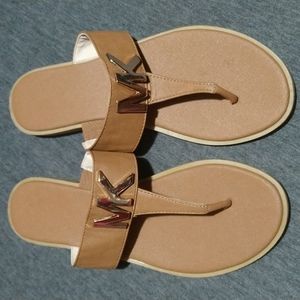 Women's size 8 MK tan thong sandals